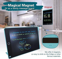 12 Inch LCD Writing Tablet | Magnetic Drawing Pad for Kids | Educational Doodle Board Toy for 2-6+ Year Olds | Blue