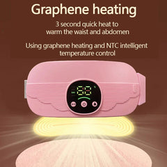 Smart Menstrual Heating Pad - 4-Gear Constant Temperature Abdominal Massager with Vibration, Warm Palace Belt for Women (Pink-Colour)