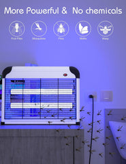 Electric Bug Zapper - 20W UV Mosquito Killer, 2800V Grid, Plug-in Hanging Indoor Insect Trap for Mosquitoes, Flies, Moths