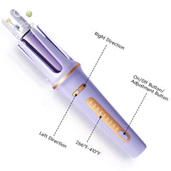 2-in-1 Electric Hair Styler - Rotating Curling Iron & Straightener Brush with Negative Ion Technology (Multi colour)