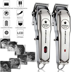 Kemei KM-1996 Professional Cordless Hair Clipper. Rechargeable electric hair cutting machine for home & salon use. Buy clipper.