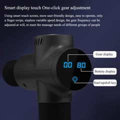 Professional Fascial Massage Gun. 6-speed deep tissue massager with 4 heads for muscle pain relief. Rechargeable & handheld (Multi-Colour)