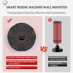 Music Boxing Machine | Smart Electronic Punching Equipment with LED Screen & Reaction Target for Home Exercise | Fun Gift