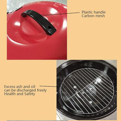 Large Charcoal Barbecue with Wheels and Stainless Steel Grill | Perfect for Family BBQ Parties Outdoors