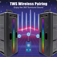 Portable 8-Inch Trolley Speaker – Powerful Bass with Bluetooth Connectivity, Ideal for Outdoor Parties