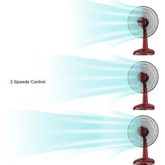 MTF-425 16" Table Fan - 3-Speed Adjustable Tilt, Quiet Operation for Home & Office