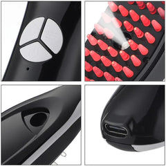 Electric Scalp Massage Comb - LED Light, 3 Vibration Modes, Rechargeable Hair Growth & Stress Relief Tool