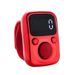 Digital LED Finger Tally Counter - Rechargeable Luminous Electronic Clicker for Prayer, Stitch Marker, and Counting Tasks | Compact Handheld Counter with Adjustable Strap & Bright LED Display | Durable and Lightweight Design in Vibrant Red Finish