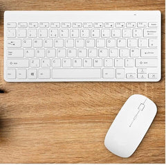 White Compact Wireless Keyboard and Mouse Combo | Sleek and Portable for Home and Office Use | Smooth Typing and Easy Navigation