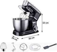 Electric Stand Mixer | Multifunctional Planetary Blender & Food Processor | Perfect Kitchen Appliance and Gift for Housewives (Color: Black)