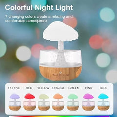 Rain Cloud Humidifier | Portable Mini 450ml Cool Mist Humidifier | USB Personal Desktop Humidifier with 7 LED Lights for Baby Bedroom, Travel, Office & Home