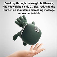 Master Hand Neck & Shoulder Massager with Heat. 3-mode , 2 temp levels & cordless design for back & legs. Green.
