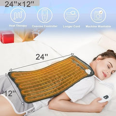 Heated Pad – Electric Heating Pad for Cramps, Neck, Waist & Shoulder | 6 Heat Settings, 4 Timers, Auto-Off | Moist & Dry Heat Therapy for Pain Relief