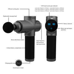 Professional Fascial Massage Gun. 6-speed deep tissue massager with 4 heads for muscle pain relief. Rechargeable & handheld (Multi-Colour)