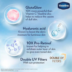 Vaseline Essential Even Tone Body Lotion - Gluta-Hya Serum Burst, 10X More Powerful Than Vitamin C, UV Protection, 200ml