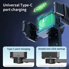 Q-30 Gimbal Stabilizer - 3-Axis AI Handheld Stabilizer with Selfie Stick & Tripod for Smartphones (ABS & Aluminum)