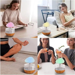 Rain Cloud Night Light Aromatherapy Humidifier Essential Oil Diffuser | 380ML 7-Color Night Light with 3 Power Levels, Water Drop Sound, Cold Fog for Sleep, Relaxation, Yoga, Bedroom, Home, Office (Multicolor)