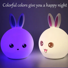 Rabbit Silicone Touch Sensor Night Light | Color Changing Breathing LED Lamp