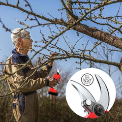 Cordless Electric Pruning Shears - Garden Tree Branch Pruner with 30mm Cutting Diameter, 2 Rechargeable 2Ah Lithium Batteries, 6-8 Working Hours, Ideal for Fruit Tree Branches
