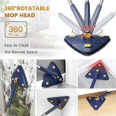 Rotatable Adjustable Triangle Cleaning Mop | Stainless Steel Long Handle for Easy Cleaning