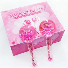 2-Pcs Facial Ice Globes. Cryo roller balls to reduce puffiness, dark circles & wrinkles. Cold therapy facial massager.