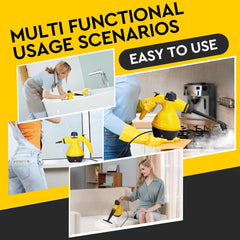 Powerful Pressurized Handheld Steam Cleaner - 9pc Kit for Multi-Surface Cleaning (Kitchen, Bathroom, Car, Windows, Grime