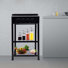 4-in-1 Gas Stove: 3 Burner + Hot Plate with Stand – Durable & Efficient Cooking Solution