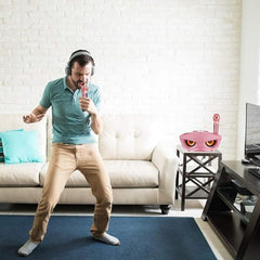 Wireless Bluetooth Speaker with 2-Piece Microphone Set | Portable Karaoke System for Home, Parties, and Events (Pink)