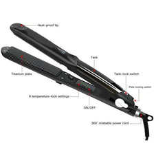 Professional Steam Ceramic Hair Straightener and Curling Iron | 3-in-1 Ionic Vaporizer Hairdressing Styler | Sleek, Smooth, and Versatile