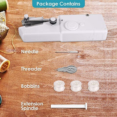 Mini Portable Handheld Sewing Machine - Cordless Electric Quick Stitch Tool for Fabric, Clothing & Travel Repairs