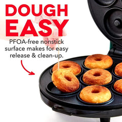 Household Electric Donut Maker - Double-Sided Heating Donut & Bread Machine, Cake Baking Pan, Non-Stick Breakfast Maker Oven for Homemade Donuts, Cakes, and Mini Bread - Easy-to-Use, Compact & Fast Heating, Ideal for Breakfast and Snacks