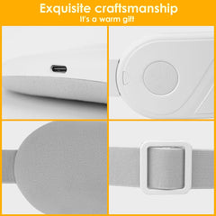 Electric Heating Pad for Cramps - Upgraded Portable Cordless Heating Pad with Adjustable Heat, Soft White Design