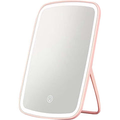 Makeup Vanity Mirror with 42 LED Lights, Touch Control, 3 Color Lighting, USB Rechargeable 2400mAh Battery, Portable Travel Mirror - Pink