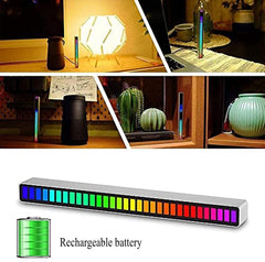 32-Bit RGB Music Rhythm Light - Sound-Activated LED with Tripod Stand, Voice Control, 3D Effects for Parties & Home Decor