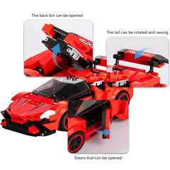 Come Alive 1:20 Scale Supercar. 288-piece red supercar building set with industrial flair. Ideal gift for kids & adults.