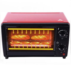 Multi-Function Electric Oven | 12L Mini Air Fryer Chicken Oven | Portable Tabletop Baking Oven with Bakeware & Rack | High-Temperature Mini Cake Oven for Home & Commercial Use (Red)