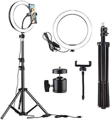 13-Inch Ring Lights Photography Lighting Kit | Essential YouTube & TikTok Equipment | Includes Ringlight, Tripods, Phone Holders, USB Powered