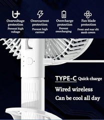 Handheld Rechargeable USB Portable Fan – Wearable Electric Neck Air Cooler | Foldable Mini Fan