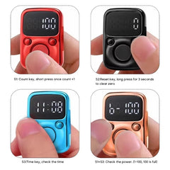 Digital LED Finger Tally Counter - Rechargeable Luminous Electronic Clicker for Prayer, Stitch Marker, and Counting Tasks | Compact Handheld Counter with Adjustable Strap & Bright LED Display | Durable and Lightweight Design in Vibrant Red Finish