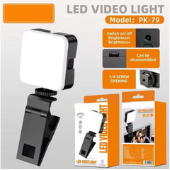 PK79 Mini LED Video Light - 6000K Dimmable 5.5W Fill Lamp with Universal Mount for DSLR, Phone & Laptop