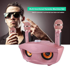 Wireless Bluetooth Speaker with 2-Piece Microphone Set | Portable Karaoke System for Home, Parties, and Events (Pink)