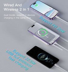 YP45 10000mAh Wireless Fast Charging MagSafe Battery Pack – Magnetic Battery Case Power Bank