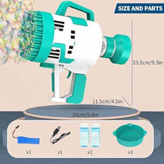108 Holes Bubble Machine Gun | Ultimate Bubble Blitz for Summer Fun | High-Output Bubble Maker for Kids and Adults