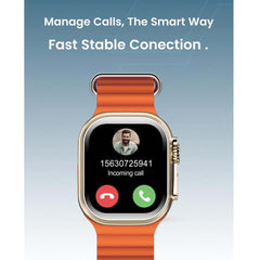 TC41 Curve Smartwatch - 2.01" AMOLED, GPT AI, Bluetooth Calls, Wireless Charging, IP68, Fitness Tracker (Orange)