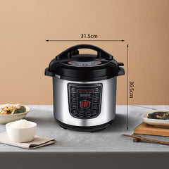 8L Smart Digital Pressure Cooker - Multi-Function Electric Rice Cooker with Non-Stick Pot & Stainless Steel Design