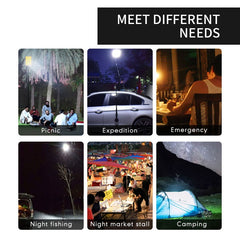 DC 12V BBQ Night Party Lighting | Dual Color White & Yellow Outdoor Portable Telescopic Rod LED Camping Light