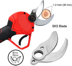 Cordless Electric Pruning Shears - Garden Tree Branch Pruner with 30mm Cutting Diameter, 2 Rechargeable 2Ah Lithium Batteries, 6-8 Working Hours, Ideal for Fruit Tree Branches
