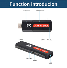 Q9 Video Game Stick | Android 5G 8K TV Box Dual System | Includes 2.4G Dual Wireless Controllers | Perfect Retro Christmas Gift