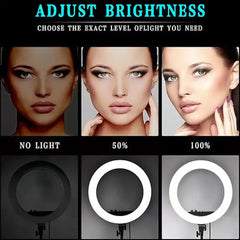 14-Inch Selfie Ring Light with Tripod Stand – Adjustable Photographic Lamp with 3 Mobile Holders