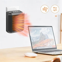 Energy-Efficient Wall-Mounted Mini Heater with Intelligent Temperature Control, Timing Function, Remote Control & Safety Features